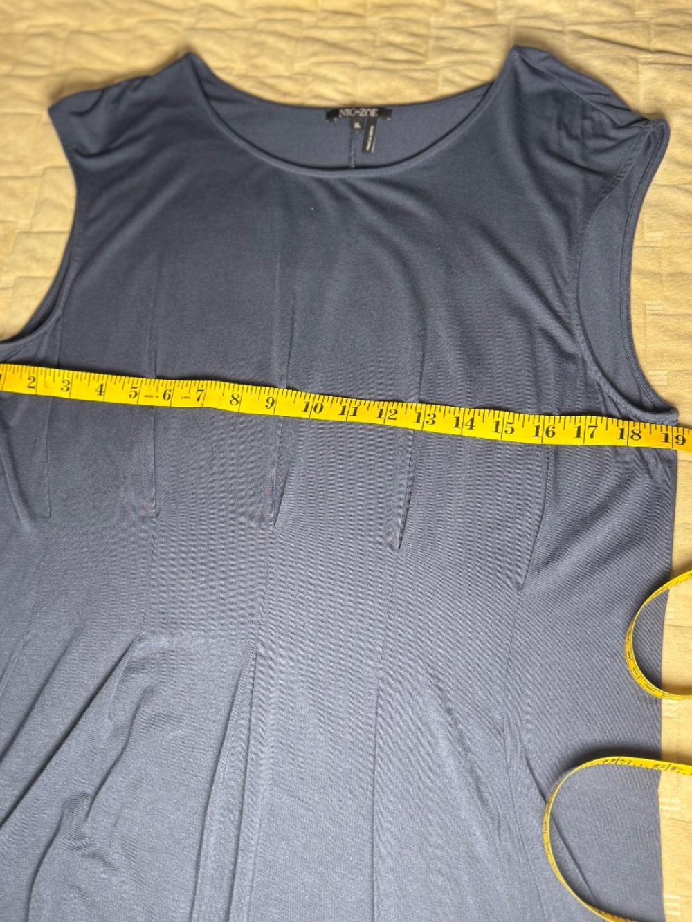 Nic+Zoe dark gray blue jersey knit sleeveless top. Size XL - Picture 7 of 8